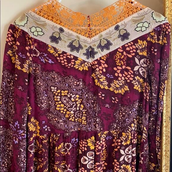 NWT Anthropologie MAEVE plum embroidered maxi dress - Picture 9 of 11